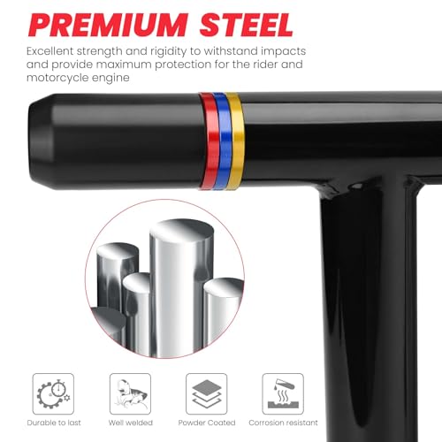 1997-2008 Engine Guard Crash Bar Compatible with Harley-Davidson Touring FLHTC FLHTCU FLHR FLTR FLHT FLHP Street Glide Road Glide Road King Electra Ultra Limited, Black