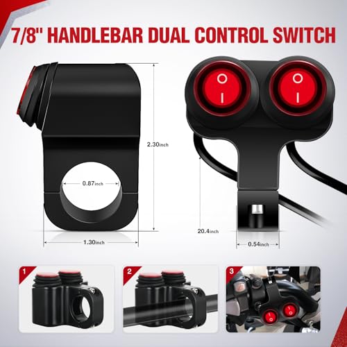 Nilight Motorcycle 7/8" (22mm) Handlebar Dual Control Switch - color: Motorcycle Handlebar Switch-Dual Control 4 Pin