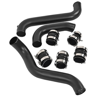 KUAFU Intercooler Pipe and Boot Kit Compatible with 11-16 Silverado Sierra - color: Black