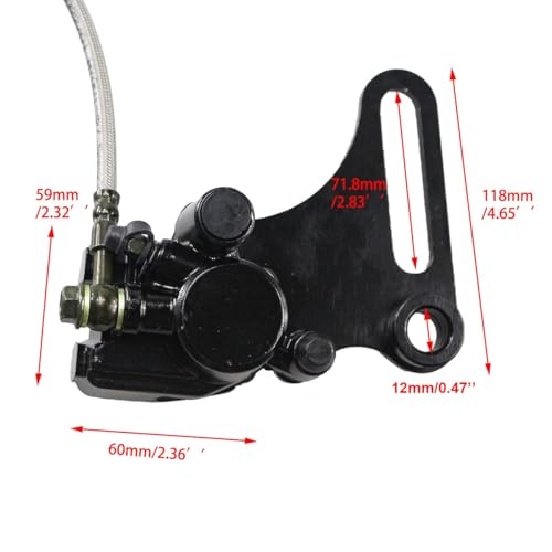PRO BAT 12mm Hydraulic Rear Disc Brake Caliper Assembly + Pad Assembly - color: Black Brake Assembly, size: 12mm Brake Caliper Assembly