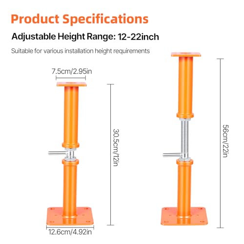 4PCS House Jacks for Leveling Crawlspace 12''-22''Adjustable Support Jack - size: 12''-22''