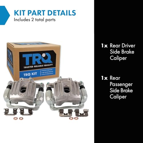 TRQ Rear Brake Caliper Set Zinc Coated Brackets - color: Replacement, size: CLA32304