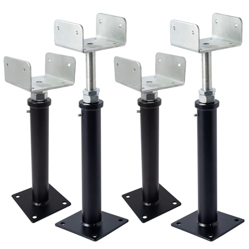 4 Pack U-Shaped Floor Jack - Adjustable Steel Beam Support for 4x2, 4x4, 4x6 Joists Heavy Duty Screw Jack with U-Head Telepost & House Jack.11-14.5 Inch Adjustment Range. - size: 11-15