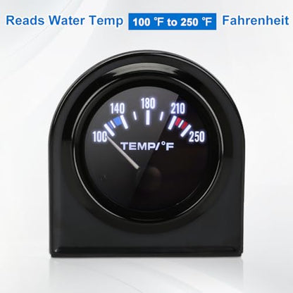 2" 52mm Water Temp Temperature Gauge 100-250 Fahrenheit DC12V - size: Water Temp Gauge