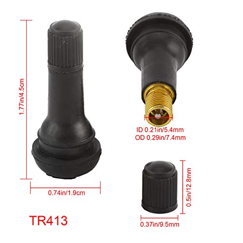 100 PCS TR413 and TR414 Snap-in Tire Valve Stem (50Pcs TR413 + 50Pcs TR414)