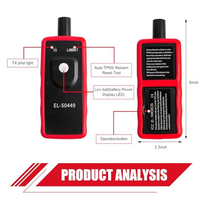 TPMS Relearn Tool for Ford, EL-50449 Tire Sensor TPMS Reset Tool, Auto Tire Pressure Monitor System Activation Reset Tool, Fit for Ford F150 F250 Fusion, Edge, Ranger, Transit 1997-2024 - size: EL-50449