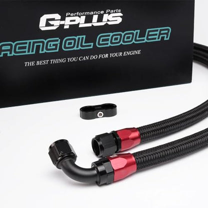 G-PLUS 10 Row AN10 Universal Engine Transmission Oil Cooler Kit,Black - color: Black-Separation Style, size: 10 ROW