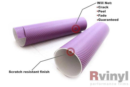 Rwraps 3D Carbon Fiber Vinyl Car Wrap Film in Purple - 5ft x 1ft - Vehicle Sheet Roll with Adhesive Back and Air Release Technology - color: 3D Carbon Fiber Purple, size: 5ft x 1ft