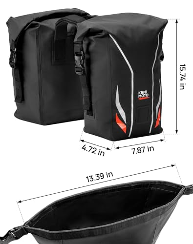 KEMIMOTO 12L Waterproof Motorcycle Saddlebags Luggage Bag