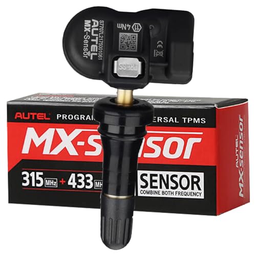 Autel TPMS Sensor Universal 1 Sensor with Dual Frequency (315MHz + 433MHz), Tire Pressure Monitoring Sensor Replacement for 99% Vehicles, Programmable by Autel TPMS Tool (Rubber Valve)