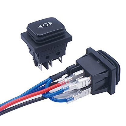 weideer Reverse Polarity Switch Waterproof 12V RV Jack Switch ON/Off/ON Momentary Rocker Toggle Switch with Jumper Wires - color: BK-6pin Arrow Waterproof, size: Momentary