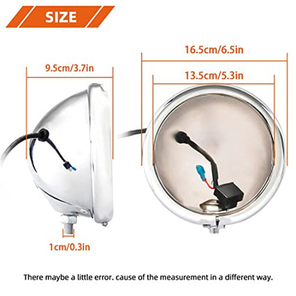 Motorcycle 5.75" Headlight Housing for Harley - size: Silver lamp housing
