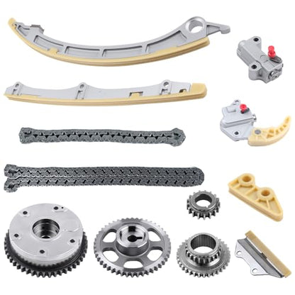 Autoexact 14510R40A01 Engine Timing Chain Kit w/Camshaft Adjuster & VVT Gear, Timing Chain Set Replacement Part Fit for 2008-2015 2.4L Honda Accord Crosstour CR-V - size: Fit for 2008-2015 Honda - 2.4L