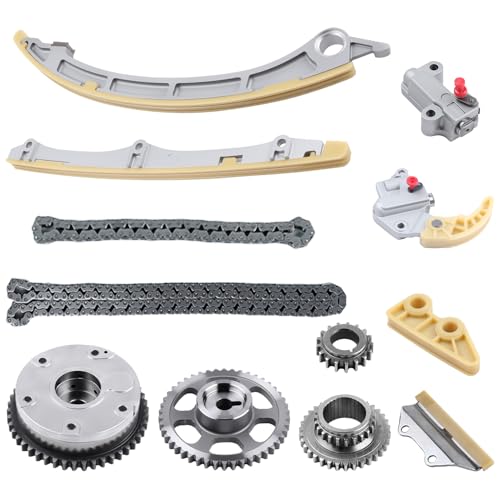 Autoexact 14510R40A01 Engine Timing Chain Kit w/Camshaft Adjuster & VVT Gear, Timing Chain Set Replacement Part Fit for 2008-2015 2.4L Honda Accord Crosstour CR-V - size: Fit for 2008-2015 Honda - 2.4L