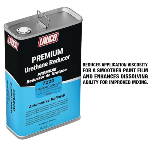 LAUCO Standard Urethane Grade Reducer (7220), 2 Gallons, 60°F - 77°F - For Automotive Paint and Industrial Paint Use - High Performance Automotive Grade 7220 - style: Standard - Two Gallons