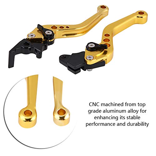 Tbest 125 X,Brake Lever Handle,1 Pair of 22mm 7/8 CNC Aluminum Motorcycle Clutch Drum Brake Lever Handle Universal for Most of Motorcycles,Scooters and Electric Bike(Yellow) - color: Yellow