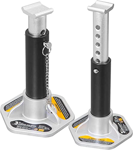 BIG RED AT43004BR Aluminum Jack Stands, 2 Pack, 3 Ton (6,000 lb), Black/Silver - color: Black