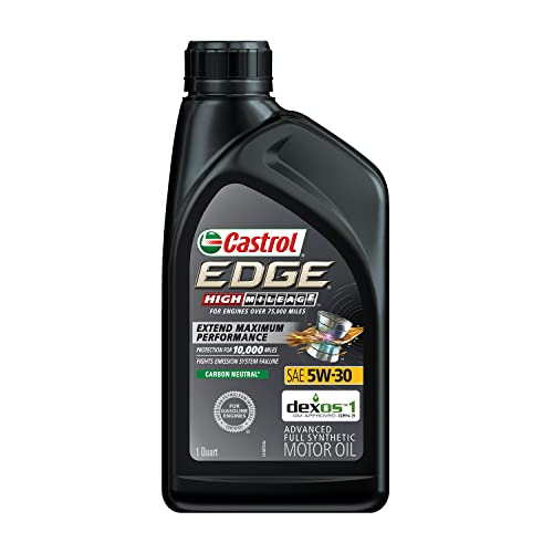 Castrol Edge High Mileage 5W-30 Advanced Full Synthetic Motor Oil, 1 Quart (Pack of 2) - size: 1 Quarts (Pack of 2)