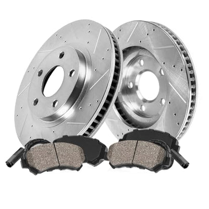 Callahan Brake Parts Front Brake Kit for Mercedes-Benz C300 EBYK025618 - style: Drilled Slotted Upgrade