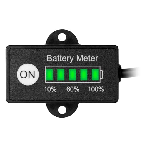 Jayron Mini LED Battery Indicator, DC 12/24V Lifepo4 Battery Fuel Gauge for Golf Carts, Forklifts & Equipment - size: LiFePO4 Battery