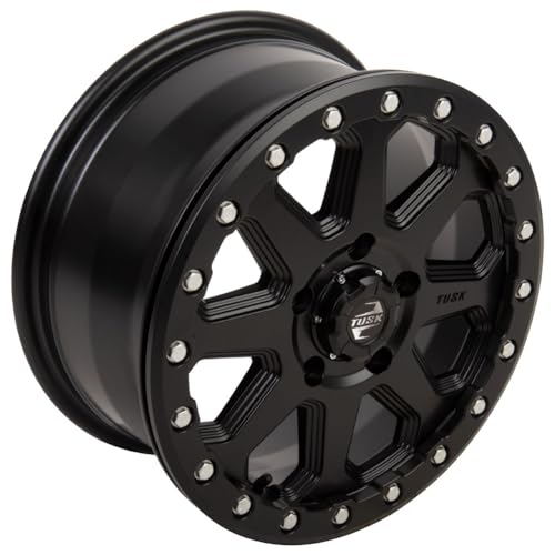 TUSK 5/114.3 (5/4.5) Uinta Beadlock Wheel 15x7 6.0 + 1.0 Compatible with Polaris RZR Pro R/Turbo R/Pro S/XP S/Xpedition (Matte Black) - color: Matte Black