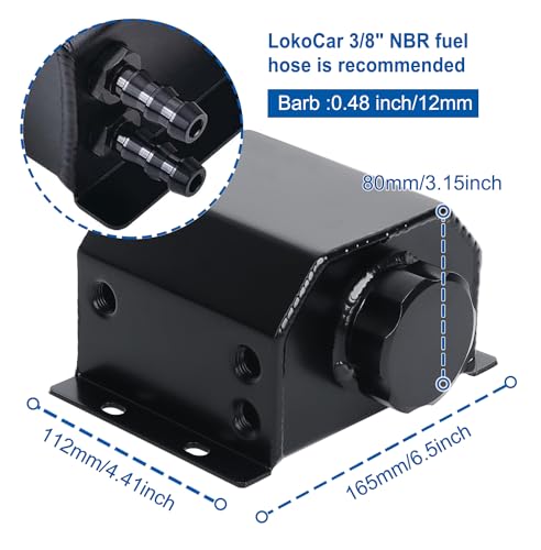 LokoCar Coolant Expansion Reservoir Tank 1L Universal Aluminum Black - color: Black, size: 1 Litre