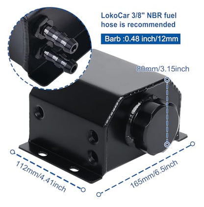 LokoCar Coolant Expansion Reservoir Tank 1L Universal Aluminum Black - color: Black, size: 1 Litre