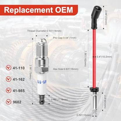 High Performance Iridium Spark Plugs & Wires Set of 8 for Chevy GMC V8 - size: High Performance Plugs+Wires