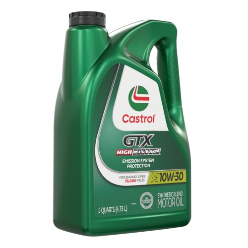 Castrol GTX High Mileage 10W-30 Synthetic Blend Motor Oil, 5 Qt, Pack of 3 - size: 5 Quarts, Pack of 3