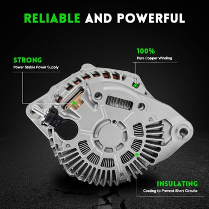 130A Alternator V6 3.5L Compatible with Nissan Altima 2007-2010, Murano 2009-2014, Maxima 2009-2010, Quest 2011-2017, Replace# 11341N, 23100-1AA1A, 23100-JA11A, 213-9665, 334-2778 - size: 11341N