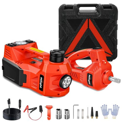 Nilight Electric Car Jack 5 Ton 12V Hydraulic Floor Jacks w Impact Wrench - size: 5 T w Impact Wrench