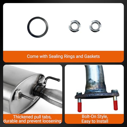 100% Stainless Steel Exhaust Muffler for 2008-2011 Camry TC06 - size: For 2008-2011 Camry 2.4L 2.5L