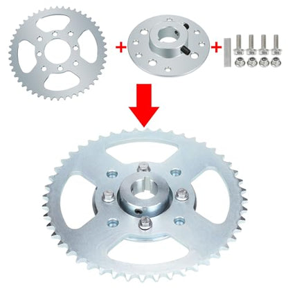 GREHUA Go Kart 40/41/420 Chain Sprocket 48 Tooth and Hub with 1" bore 1/4 Keyway Compatible with Predator 212cc 196cc 6.5HP GX160 GX200 Dune Buggy Drift Trike Heavy Duty Go Kart Cart Parts