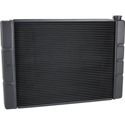 Speedway Motors 31” Double Pass Aluminum Racing Radiator for SBC and BBC Engines, 2-Row 1” Tube Core, 2.25” Thick, Black Finish, High Cooling Efficiency