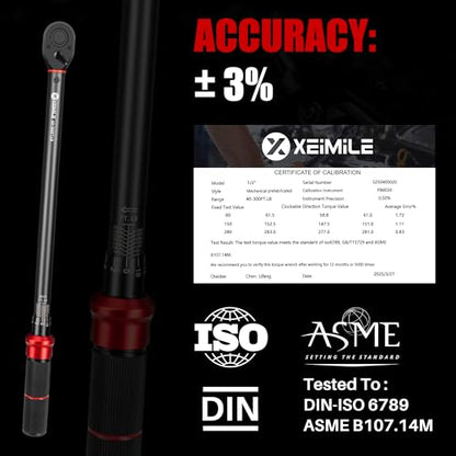 1/2-Inch Drive Click Torque Wrench-40-300 FT.LB for Car Moto Truck - style: 1/2"DR.40-300 FT-LB