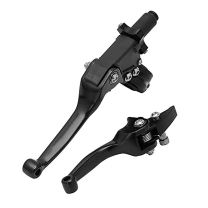 JFG RACING Motorcycle Brake Clutch Lever 7/8'' 22mm Folding Levers Aluminum Alloy Universal for CRF50 KLX SSR TTR 110 125 150 200 250cc Dirt Pit Bike ATV Mini Bike Black - color: Black