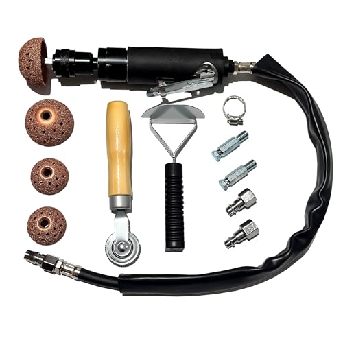 Car Air Tire Repair Polish Patch Tools Set, Include 2500rpm Low Speed Air Tire Buffer Tire Inner Liner Scrapper Patch Roller Tungsten Steel Buffing Wheel Head 40mm 55mm