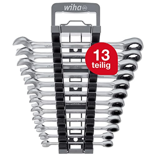 Wiha 303-91 Ratcheting Combination Wrench Set 13 pcs, Red