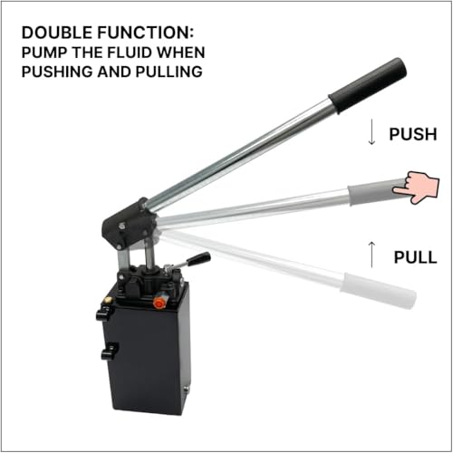 Spare Parts Holland - Double Acting Hydraulic Piston Hand Pump with Release Knob, Hand Operated Hydraulic Pump 3/8" NPTF Ports (1.5 CID 5 Qrt Tank (1.3 Gal) - style: 1.5 CID 5 Lt. tank (1.3 Gal)