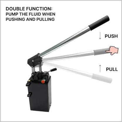 Spare Parts Holland - Double Acting Hydraulic Piston Hand Pump with Release Knob, Hand Operated Hydraulic Pump 3/8" NPTF Ports (1.5 CID 5 Qrt Tank (1.3 Gal) - style: 1.5 CID 5 Lt. tank (1.3 Gal)