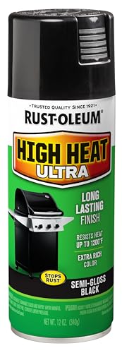 Rust-Oleum High Heat Ultra Semi-Gloss Black Spray Paint - color: Black, size: 12 Ounce (Pack of 1)