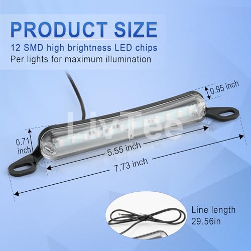 LivTee License Plate Light, Extremely Bright LED License Plate Lights Assembly for Trailer UTV ATV Truck RV Boat, Blue - color: Blue
