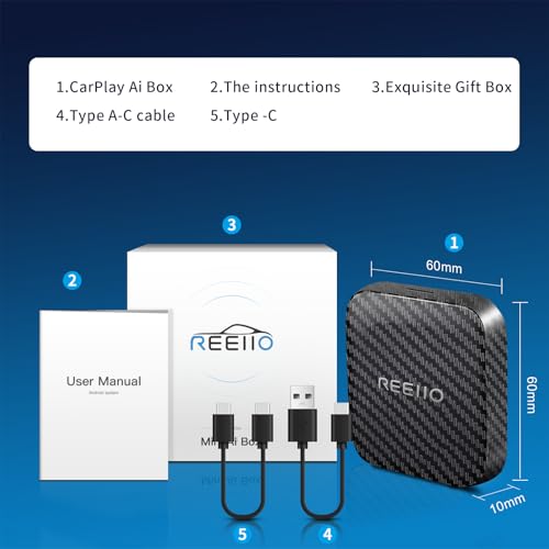 Wireless CarPlay Ai Box with Net-Flix/YouTube/TF Card Slot Convert Wired CarPlay to Wireless for 2016 and Above Original Wired CarPlay Touchscreen Car,Plug&Play Easy Setup Android Auto Car Video Box