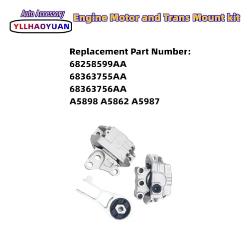 Yllhaoyuan Engine Motor Transmission Mount Set for Renegade/Compass 2.4L - size: 2015-2020 Jeep Renegade 2.4L L4