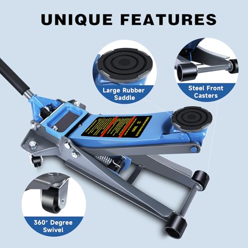 Larbanke 3 Ton Hydraulic 2.87"-19.69" Floor Jack,Dual Piston - size: 2.87-19.69in Lift Range