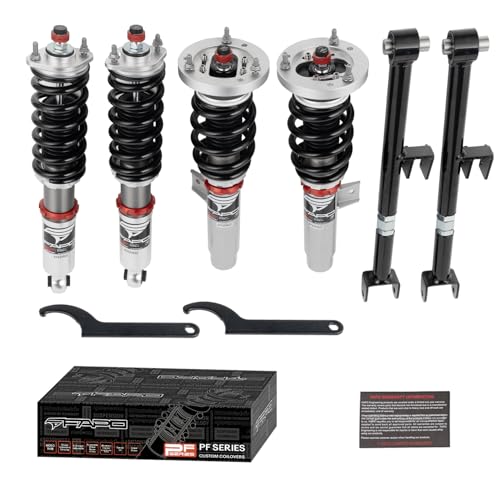 FAPO PF Coilovers for BMW 3 Series E46 1997-2006 Rear Integrated Non-M, 32-way Damping Adjustable Height Adjustment Upgraded Mono-Tube Lowering Suspension Coil Spring Shock Strut Kits