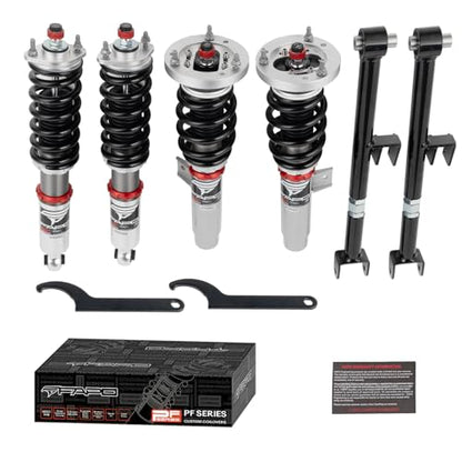 FAPO PF Coilovers for BMW 3 Series E46 1997-2006 Rear Integrated Non-M, 32-way Damping Adjustable Height Adjustment Upgraded Mono-Tube Lowering Suspension Coil Spring Shock Strut Kits