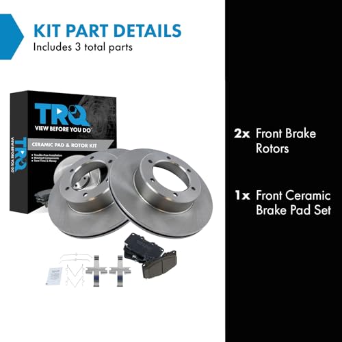 TRQ Front Brake Pad and Rotor Set Ceramic Vented Rotors - style: BKA11770