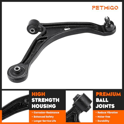 Front Lower Control Arms w/Ball Joints Replacement Suspension Kit for Acura MDX 2001-2006, for Honda Pilot 2003-2008, Left & Right, Driver & Passenger Side, K621349 K621350 (2PCS)