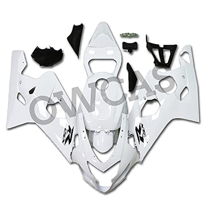 US Stock Motorcycle Injection Mold ABS Fairings Kit Fit for K4 2004 2005 GSXR 600 GSXR 750 Bodywork New Aftermarket Fairings Kit White